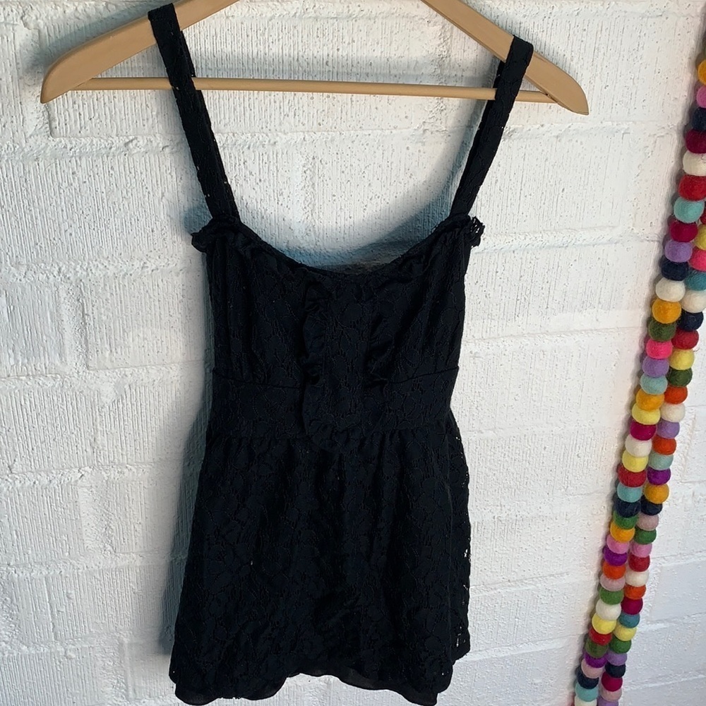 The Limited Lace Black Tye Back Tank Top sz S